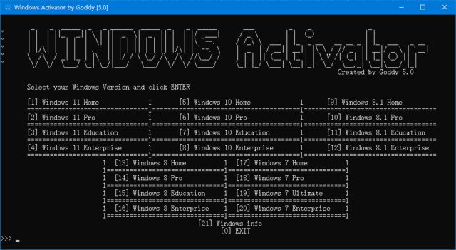 图片[1]-Windows Activator by Goddy(Win11/Win10激活工具) v5.3-五九软件库