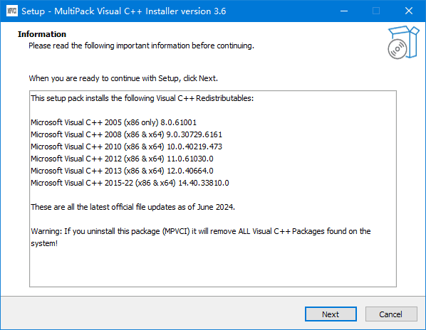 图片[1]-MultiPack Visual C++ Installer(VC++ 运行库集合包) v3.9-五九软件库