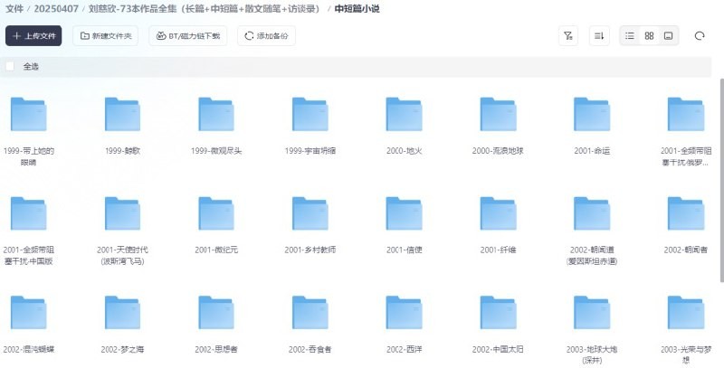 刘慈欣-73本作品全集（长篇+中短篇+散文随笔+访谈录）探索宇宙奥秘，体验未来科技【txt/pdf/mobi/epub】[36.7MB]-书籍资源论坛-夸克资源区-五九软件库